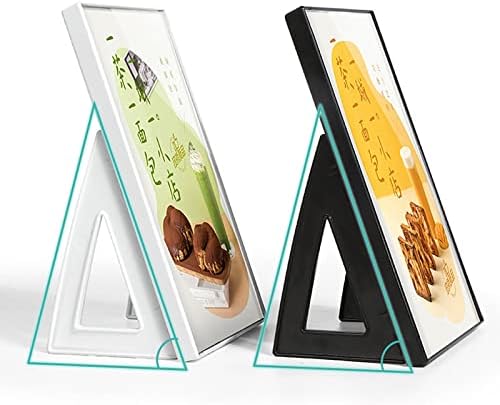 ECKEK ABS Plastic Sign Holder，Menu Displays L Shape Sign Stand Vertical/Horizontal Use (White A5 148×210mm/5.83×8.27inches)