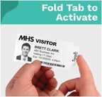 Threshold 4-Inch Tab Expiring Visitor Badges on a Roll | 1 Roll (250 Badges) Compatible with Zebra/Dymo450/IDPRT/Seiko Direct Thermal Printers | Name Tags | Hospital, Office & Secretary Supplies