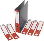Durable 809003 Ordofix Self-Adhesive Spine Labels for Lever Arch File - Red, Pack of 10