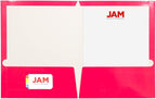 JAM PAPER Laminated Two Pocket Glossy School Folders - Letter Size - High Gloss Assorted Fashion Colors - 6/Pack