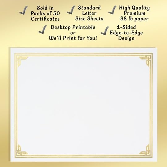 PaperDirect Red on White Classic Specialty Certificates, 8½ x11, Foil Accents, 50 Count, Certificates And Awards Paper, For School, Work, Diplomas & Award Certificates