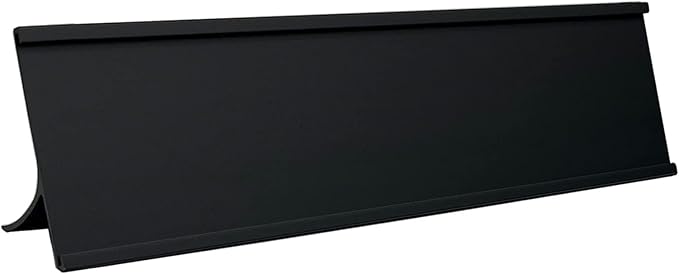 5 Pack 2" x 10" Aluminum Desk Name Plate Holders,Office Business Desk Sign Holder for Meeting Room or Other Business Event (Black)