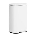 PayLessHere Stainless Steel Trash Can with Lid - Removable Inner Bucket, Foot Pedal Soft Close for Office, Home, Kitchen (White, 13 G)