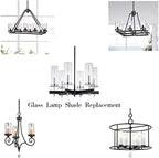 Sunwo Glass Shade Straight Cylinder Glass Lamp Shade Replacement with Multiple Effects (3.5x5, Clear Straight Cylinder)