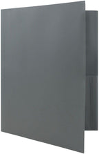 JAM PAPER Plastic Color Pop Folders - 2 Pocket Durable Folders with Metal Prongs Fastener Clasps - Grey - 3/Pack