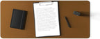POUT TekDec Mat – Vegan Leather Desk Pad (31.5×13.4in / 80×34cm), Water-Resistant Surface, Anti-Slip Base, Scratch & Heat Protection, Multi-Functional Writing & Mouse Pad – Caramel Tan