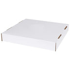 Box USA 40 or 50 Gallon Corrugated Cardboard Trash Can and Recycling Bin Lids (10-Pack) 18"L x 18"W x 3"H, White, Reusable and Disposable Garbage Lid for Parties and Outdoor Events
