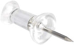 Amazon Basics Push Pins Tacks, Steel Point, Clear Plastic Head, for Bulletin Board, Maps, Posters, and Craft Projects, 200-Pack