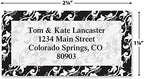 Colorful Images Elegant in Black Return Address Mailing Labels, Personalized with Names & Addresses, Set of 144 Custom Self Adhesive, Easy Peel Flat Label Sheets, 1-⅛ ”x 2-¼” Size