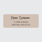Dotty about Paper Personalized Beige Colorblock - Return Address Labels x 100