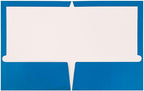 JAM PAPER Laminated Two Pocket Glossy School Folders - Letter Size - High Gloss Blue - 6/Pack