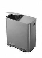Garvee Trash Can, 2 x 8 gal (2 x 30 L) Garbage Can for Kitchen Dual Compartment Recycling Kitchen Step Trash Bin, Stainless Steel Trash and Recycle Bin Combo with Soft-Close Lid,Matte Grey