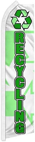 Recycling Swooper Feather Advertising Flag - Perfect for Recycling Centers, E-Recycling, Electronics Stores