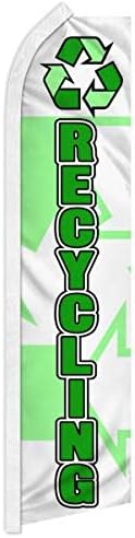 Recycling Swooper Feather Advertising Flag - Perfect for Recycling Centers, E-Recycling, Electronics Stores