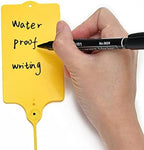 100 Plastic Shipping Tags - Waterproof, Writable, Hanging Tags with One Yellow Marker Pen