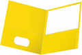 Oxford Twin-Pocket Folders, Textured Paper, Letter Size, Yellow, Holds 100 Sheets, Box of 25 (57509EE)