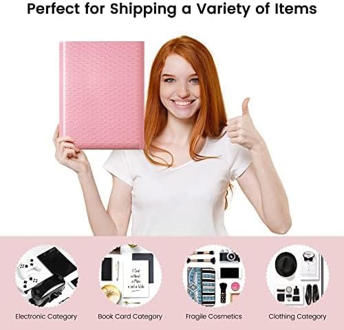 Metronic Bubble Mailers 8.5x11 Inch 25 Pack Light Pink Padded Envelopes Waterproof Bubble Mailer for Decorations Packaging, Small Business, Boutique, Packaging