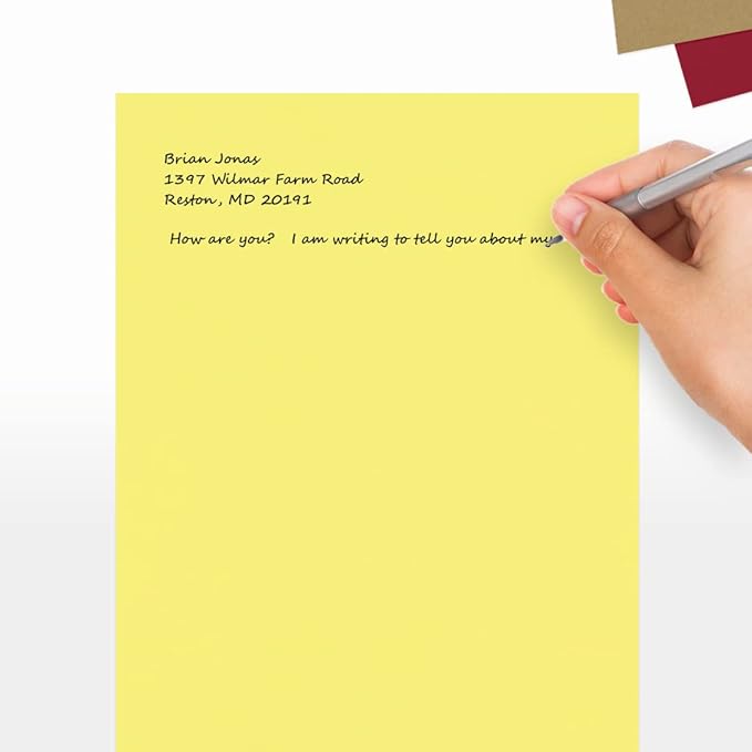 LUXPaper 8.5" x 11" Paper | Letter Size | Pastel Canary Yellow | 60lb. Text | 250 Qty