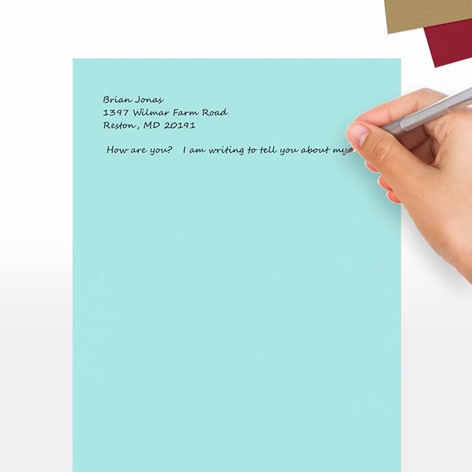 LUXPaper 8.5" x 11" Paper | Letter Size | Seafoam Blue | 80lb. Text | 50 Qty