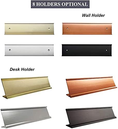 2" x 8" Custom Engraved Name Plate Personalized Office Nameplates with Wall or Desk Aluminum Holder