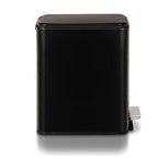 Clorox Slim Trash Can - 2.6 Gallon (10 Liter) Small Metal Trash Can with Soft Close Lid, Step Pedal, Removable Bucket - Black Stainless Waste Bin for Narrow Spaces, Bathroom, and Office