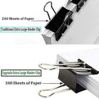 Ufmarine Extra Large Binder Clips 2.4 Inch Length, Jumbo Binder Clips for Office (18 Pcs)