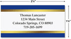 Blue and Gold Foil Border Return Address Labels - Set of 144 1-1/8" x 2-1/4" Self-Adhesive, Flat-Sheet Labels