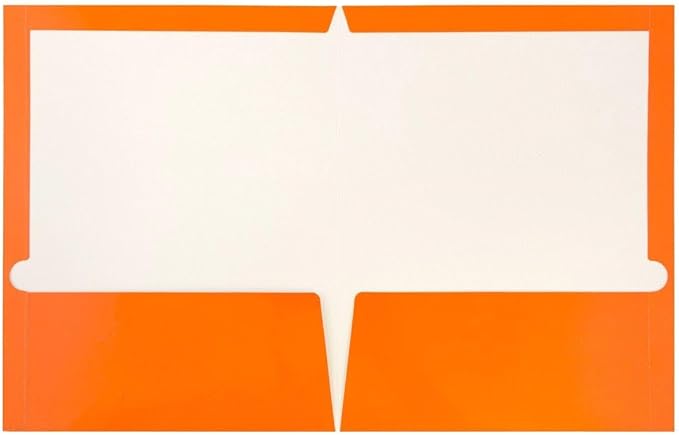 JAM PAPER Laminated Two Pocket Glossy Folders - Orange - 3/Pack