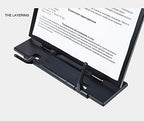 Hanghs Desktop Document Holder/Paper Stand/Clipboard for Sheet Music/Cookbook/Book with 7 Adjustable Positions and a Highlighting Side Clip Black