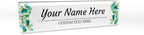 Signs ByLITA Floral Pattern Customized Nameplate | Eucalyptus Personalized Full Color Acrylic Desk Sign