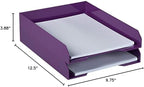 JAM PAPER Stackable Paper Trays - Purple - Desktop Document, Letter, & File Organizer Tray - 2/Pack