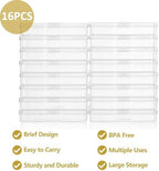 Haundry Photo Storage Box with 16 Inner 4" x 6" Photo Case, Portable Storage Organizer with Handle Craft Keeper for Picture, Stickers, Stamps, Screws, Hair Clips, Clear