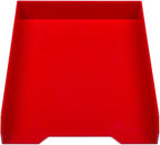 JAM PAPER Stackable Paper Trays - Red - Desktop Document, Letter, & File Organizer Tray - 2/Pack
