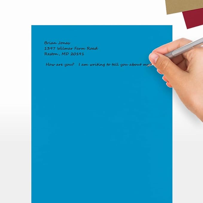 LUXPaper 8.5" x 11" Paper | Letter Size | Pool Blue | 80lb. Text | 50 Qty