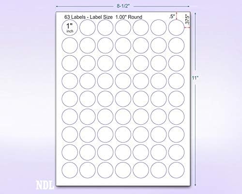 NextDayLabels - 8-1/2 x 11 Neon Color High Light Fluorescent Labels for Laser & Inkjet Printer (Yellow Fluorescent, 1" Round - 63 per Page - 1575 Labels)