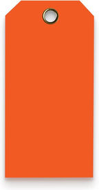 Tags 4 Less 15 Mil Waterproof Plastic Tags, Pack of 100 – 3” x 6” Heavy Duty Plastic Tags for Labeling, Outdoor Tagging, Equipment Labeling, Luggage, Valves & More (Orange)
