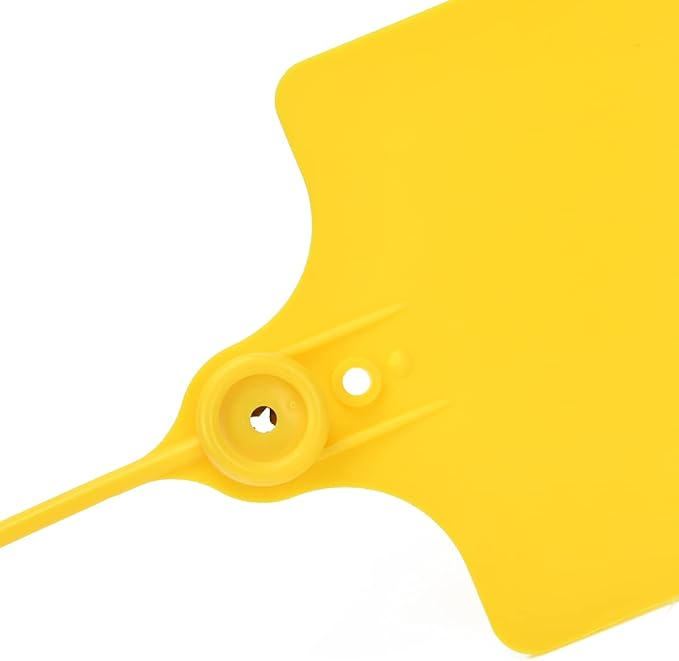 100 Plastic Shipping Tags - Waterproof, Writable, Hanging Tags with One Yellow Marker Pen
