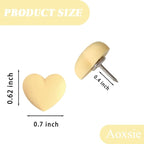 Aoxsie 28pcs Decorative Cute Push Pins Heart Yellow Thumbtacks Thumb Tacks Pushpins for Bulletin Cork Boards Office Products