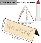 Reserved Sign - 10 Year's Use Stainless Steel Tabletop Sign Desk Top Stand Tent Signs for Restaurants,Weddings,Events -ouble Sided - 4.7 by 1.6 Inch - Set Of 2