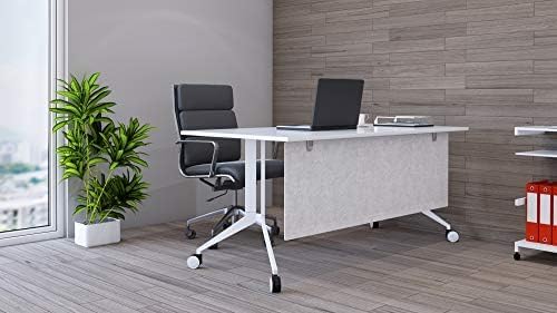 OBEX Modesty Desk PET Privacy Screen Acoustic Sound Absorbing Panel Ideal for Reception, Student Table or Office Cubicles Workstations, 12" x 48", Stone