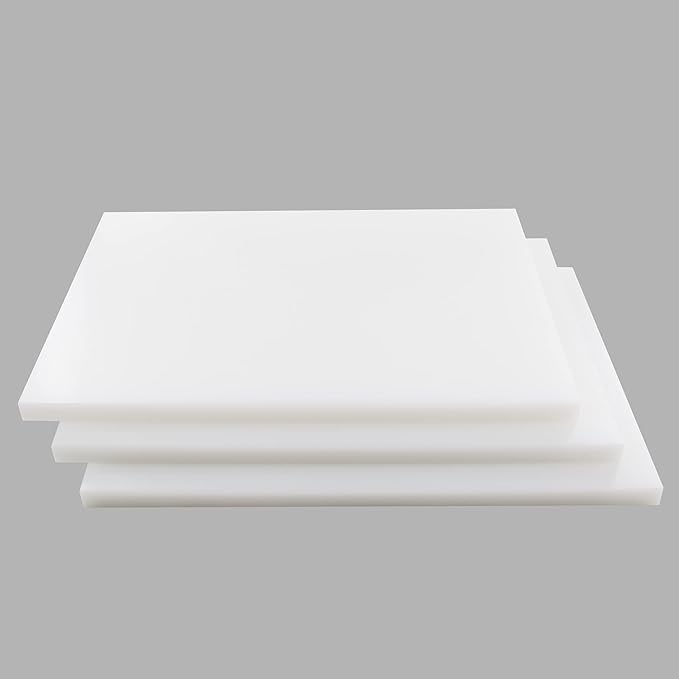 CMI Commercial Grade Cutting Board for Kitchens,Cutting Board Set,Thick White Plastic Chopping Board,24 x 18 x 1 Inch, White-Color 3 of Pack Set,NSF Approved