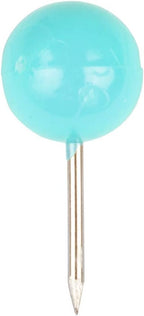 JAM PAPER Colorful Push Pins - Round Head Map Thumb Tacks - Teal Pushpins - 100/Pack