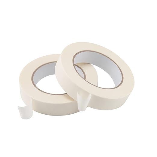 Lichamp Masking Tape 1 inch, 3 Pack General Purpose Beige White Masking Tape, 1 inch x 55 Yards x 3 Rolls (165 Total Yards)