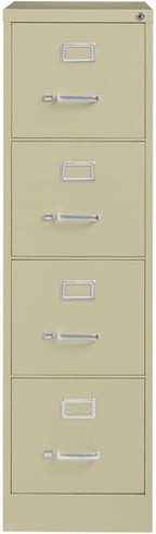 Scranton and Co 22" Deep 4 Drawer Letter File Cabinet in Putty, Fully Assembled
