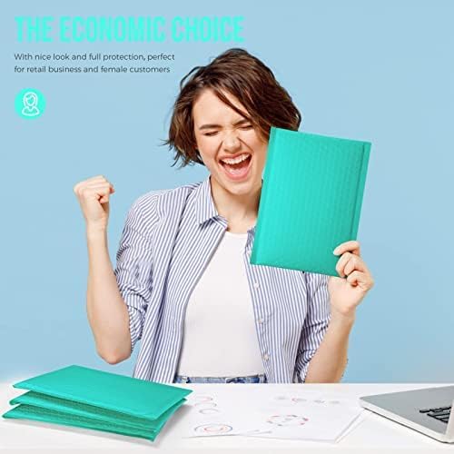 Fuxury Bubble Mailers 6x10“ 600 Pack Teal Padded Envelopes Usable Size 6x9" Thick Mailing Envelopes Bubble Padded, Shipping Bags for Mailing,Packaging, Small Business, Boutique, Bulk #0