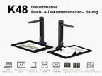 VIISAN K48 Book Scanners: 48MP Output, USB Camera for Laptop/Desktop, Deskewing, Multiple Page Documents Scanning, OCR & TTS Tech, Ai Reading, UVC/UAC Camera, Works with Windows & MacOS