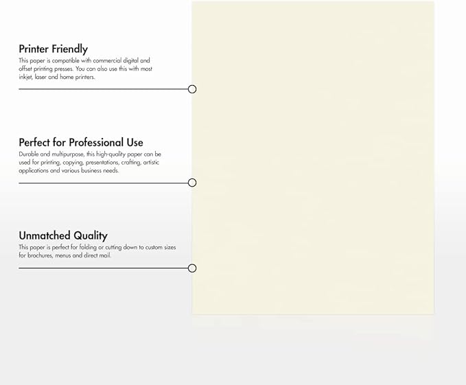 LUXPaper 8.5" x 11" Classic Crest Paper | Letter Size | Baronial Ivory | 24lb. Text | 50 Qty