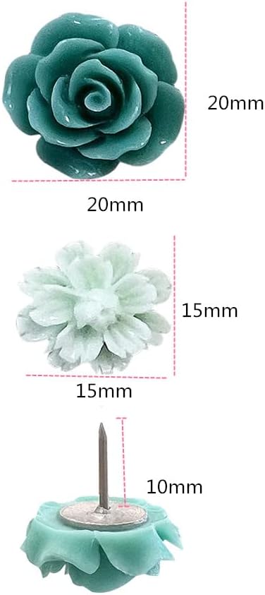 24Pcs Decorative Pushpins,Cork Board Tacks,Bulletin Board Tacks,Thumb Tack Decorative for CorkBoard, Office Organization or Home, Green