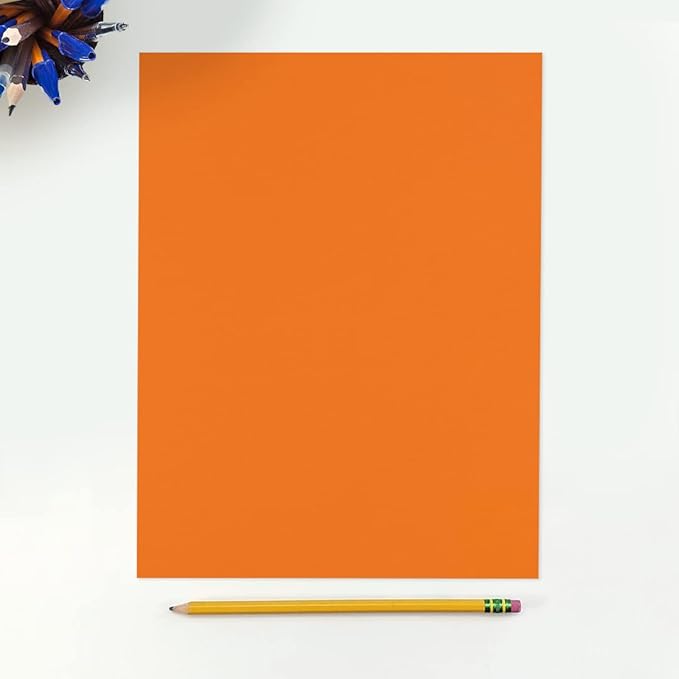 LUXPaper 8.5" x 11" Paper | Letter Size | Mandarin Orange | 80lb. Text | 50 Qty