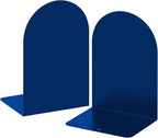 Lulonpon 2 Pieces Book Ends, Bookends, Books Stand, Metal Bookend for Shelves, Black Book Ends for School, Library, Desktop Organizer (2, Blue)